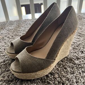 Vince Camuto Taylor Espadrille Khaki Platform Wedge Shoes